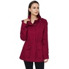 WenVen Women’s Lightweight Cotton Military Hooded Utility Jacket | Casual Removable Hooded Anorak(Red)