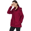 WenVen Women’s Lightweight Cotton Military Hooded Utility Jacket | Casual Removable Hooded Anorak(Red)