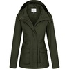 WenVen Women’s Lightweight Cotton Military Hooded Utility Jacket | Casual Removable Hooded Anorak(Army Green)