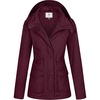 WenVen Women’s Lightweight Cotton Military Hooded Utility Jacket | Casual Removable Hooded Anorak(Deep Wine)