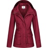 WenVen Women’s Lightweight Cotton Military Hooded Utility Jacket | Casual Removable Hooded Anorak(Red)
