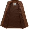 WenVen Men’s Lightweight Twill Cotton Military Windbreaker Canvas Jacket | Spring Casual Coat(Coffee)