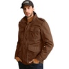 WenVen Men’s Lightweight Twill Cotton Military Windbreaker Canvas Jacket | Spring Casual Coat(Coffee)
