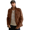 WenVen Men’s Lightweight Twill Cotton Military Windbreaker Canvas Jacket | Spring Casual Coat(Coffee)