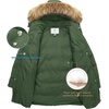 WenVen Women’s Winter Thickened Long Puffer Coat Warm Parka Jacket | Removable Faux Fur Hood, Windproof Waterproof, Plus Size Available(Army Green)