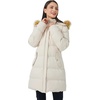 WenVen Women’s Winter Thickened Long Puffer Coat Warm Parka Jacket | Removable Faux Fur Hood, Windproof Waterproof, Plus Size Available(Beige)