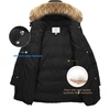 WenVen Women’s Winter Thickened Long Puffer Coat Warm Parka Jacket | Removable Faux Fur Hood, Windproof Waterproof, Plus Size Available(Black)