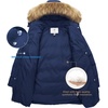 WenVen Women’s Winter Thickened Long Puffer Coat Warm Parka Jacket | Removable Faux Fur Hood, Windproof Waterproof, Plus Size Available(Blue)