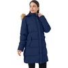 WenVen Women’s Winter Thickened Long Puffer Coat Warm Parka Jacket | Removable Faux Fur Hood, Windproof Waterproof, Plus Size Available(Blue)