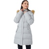 WenVen Women’s Winter Thickened Long Puffer Coat Warm Parka Jacket | Removable Faux Fur Hood, Windproof Waterproof, Plus Size Available(Grey)