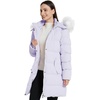 WenVen Women’s Winter Thickened Long Puffer Coat Warm Parka Jacket | Removable Faux Fur Hood, Windproof Waterproof, Plus Size Available(Light Purple)