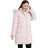 WenVen Women’s Winter Thickened Long Puffer Coat Warm Parka Jacket | Removable Faux Fur Hood, Windproof Waterproof, Plus Size Available(Pink)