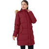WenVen Women’s Winter Thickened Long Puffer Coat Warm Parka Jacket | Removable Faux Fur Hood, Windproof Waterproof, Plus Size Available(Red)