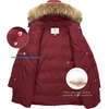 WenVen Women’s Winter Thickened Long Puffer Coat Warm Parka Jacket | Removable Faux Fur Hood, Windproof Waterproof, Plus Size Available(Red)