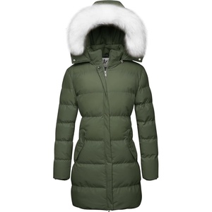 WenVen Women’s Winter Thickened Long Puffer Coat Warm Parka Jacket | Removable Faux Fur Hood, Windproof Waterproof, Plus Size Available(Olive)