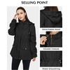 WenVen Women’s Cotton Military Jacket Lightweight Casual Anorak Coat(Black)