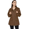 WenVen Women’s Cotton Military Jacket Lightweight Casual Anorak Coat(Coffee)