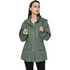 WenVen Women’s Cotton Military Jacket Lightweight Casual Anorak Coat(Green)