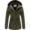 WenVen Women’s Cotton Military Jacket Lightweight Casual Anorak Coat(Army Green)