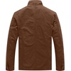 WenVen Men’s Lightweight Twill Cotton Military Windbreaker Canvas Jacket(Coffee)