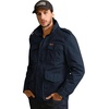 WenVen Men’s Lightweight Twill Cotton Military Windbreaker Canvas Jacket(Navy)