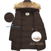 WenVen Women’s Winter Thickened Long Puffer Coat Warm Parka Jacket(Coffee)