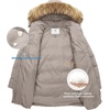 WenVen Women’s Winter Thickened Long Puffer Coat Warm Parka Jacket(Khaki)