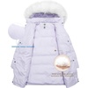WenVen Women’s Winter Thickened Long Puffer Coat Warm Parka Jacket(Light Purple)