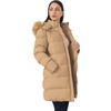 WenVen Women’s Winter Thickened Long Puffer Coat Warm Parka Jacket(Light Tan)