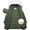 WenVen Women’s Winter Thickened Long Puffer Coat Warm Parka Jacket(Olive)