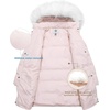 WenVen Women’s Winter Thickened Long Puffer Coat Warm Parka Jacket(Pink)
