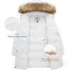 WenVen Women’s Winter Thickened Long Puffer Coat Warm Parka Jacket(White)