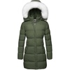 WenVen Women’s Winter Thickened Long Puffer Coat Warm Parka Jacket(Olive)