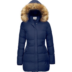 WenVen Women’s Winter Thickened Long Puffer Coat Warm Parka Jacket(Blue)
