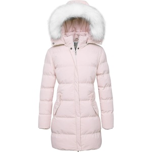 WenVen Women’s Winter Thickened Long Puffer Coat Warm Parka Jacket(Pink)