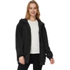 WenVen Women’s Plus Size Zip Up Hoodies Oversized Sweatshirt Fleece Jacket(Black)