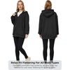 WenVen Women’s Plus Size Zip Up Hoodies Oversized Sweatshirt Fleece Jacket(Black)