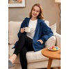 WenVen Women’s Plus Size Zip Up Hoodies Oversized Sweatshirt Fleece Jacket(Blue)