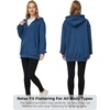 WenVen Women’s Plus Size Zip Up Hoodies Oversized Sweatshirt Fleece Jacket(Blue)