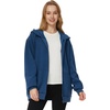 WenVen Women’s Plus Size Zip Up Hoodies Oversized Sweatshirt Fleece Jacket(Blue)
