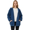 WenVen Women’s Plus Size Zip Up Hoodies Oversized Sweatshirt Fleece Jacket(Blue)
