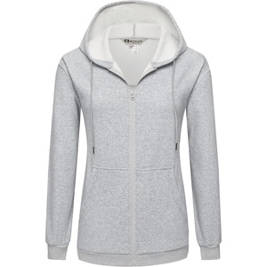 WenVen Women’s Plus Size Zip Up Hoodies Oversized Sweatshirt Fleece Jacket(Grey)