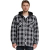 WenVen Men’s Thick Plaid Flannel Quilted Shirts Jacket Cotton Coat(Black)