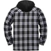 WenVen Men’s Thick Plaid Flannel Quilted Shirts Jacket Cotton Coat(Black)