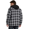 WenVen Men’s Thick Plaid Flannel Quilted Shirts Jacket Cotton Coat(Black)