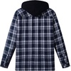 WenVen Men’s Thick Plaid Flannel Quilted Shirts Jacket Cotton Coat(Blue)