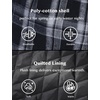 WenVen Men’s Thick Plaid Flannel Quilted Shirts Jacket Cotton Coat(Blue)