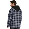 WenVen Men’s Thick Plaid Flannel Quilted Shirts Jacket Cotton Coat(Blue)