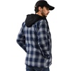 WenVen Men’s Thick Plaid Flannel Quilted Shirts Jacket Cotton Coat(Dark Blue)
