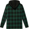 WenVen Men’s Thick Plaid Flannel Quilted Shirts Jacket Cotton Coat(Dark Green)